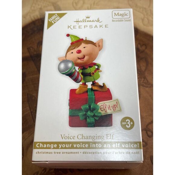 Hallmark Keepsake 2012 Voice Changing Elf Ornament With Magic Recordable Sound - Picture 1 of 6